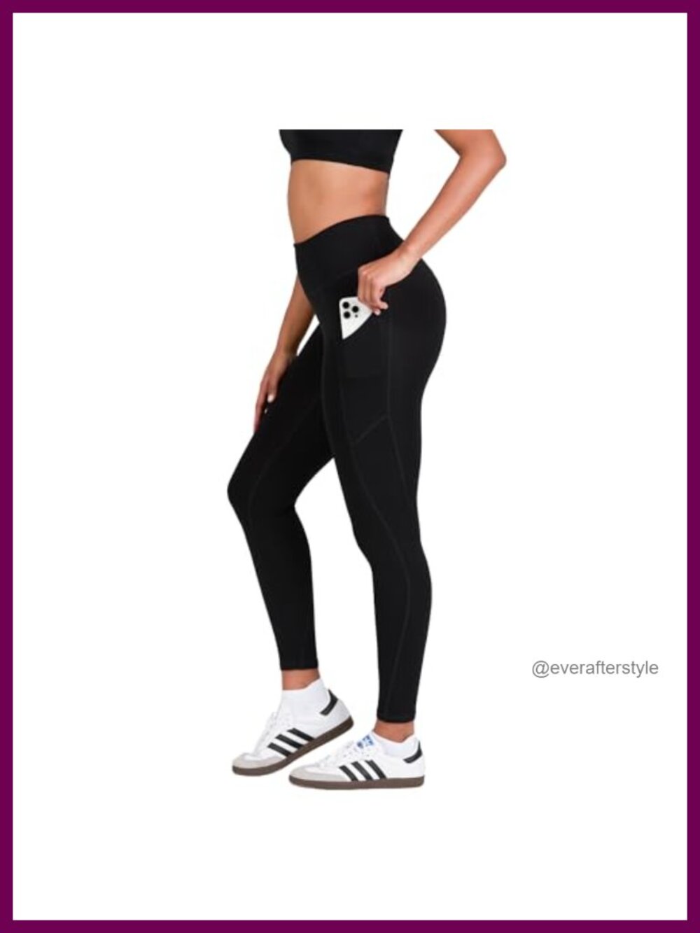 High Waisted Pocket Leggings with Tummy Control, 4-Way Stretch, UPF 50+